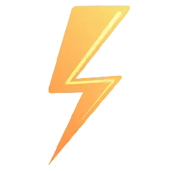 Lightning Bolt Symbol - logo - black background - No Background PNG