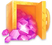 Treasure Chest with Gemstones - glowing - Transparent Layer PNG