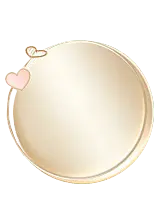 Gold Circle Decoration - heart shape - Free PNG