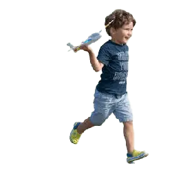 Boy in Blue T-shirt and Shorts - happy - Transparent Layer PNG
