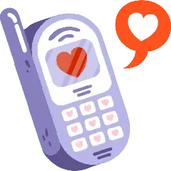 Heart-shaped Phone - phone - Transparent Background PNG