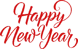 Happy New Year - greeting - Transparent Background PNG