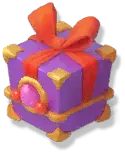 Gift Box - purple - red ribbon - Transparent Layer PNG
