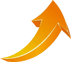 Orange Arrow - gradient color - Transparent Background PNG