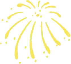 Fireworks - celebration - yellow - Transparent Background PNG
