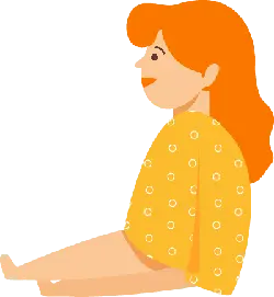 Red-haired girl in yellow dress - person - Lossless PNG