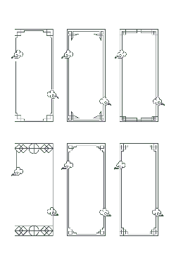 Cloud Pattern Frames - simple - Transparent Layer PNG