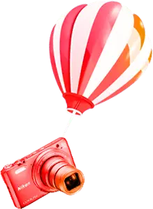 Red Camera Hot Air Balloon - hot air balloon - High Resolution PNG