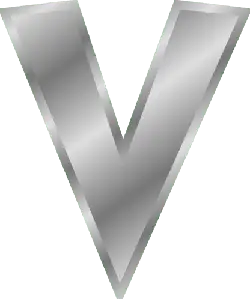 Silver Letter V - silver - No Background PNG