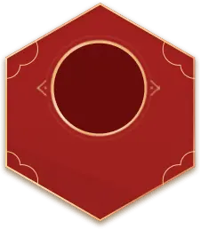 Hexagonal Badge - red - PNG