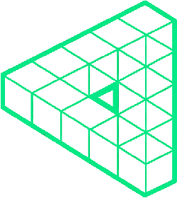 Three-Dimensional Grid Structure - green - Transparent Background PNG