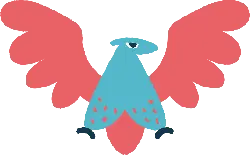 Colored Bird - wings - PNG Images