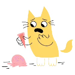 Yellow Cat Eating Ice Cream - ice cream - High Resolution PNG