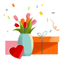 Flowers and Gift Box - gift - No Background PNG