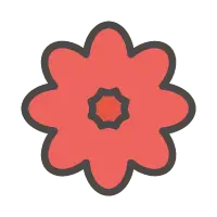 Petals Flower - red - Transparent Layer PNG