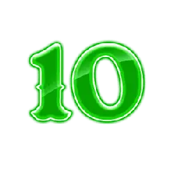 Number 10 - glowing - Transparent Layer PNG