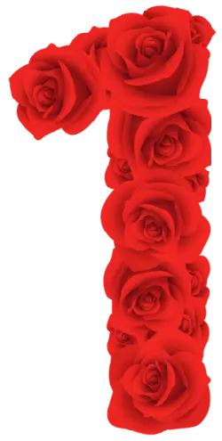 Number 1 - rose - Lossless PNG