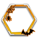 Spider Web and Bat Decorated Hexagon - pattern - Free Download PNG