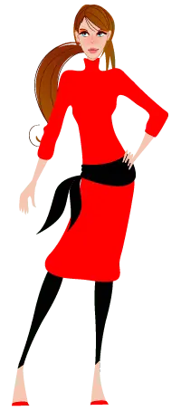 Red-Dressed Woman - design - No Watermark PNG