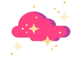 Pink Cloud - night sky - No Background PNG