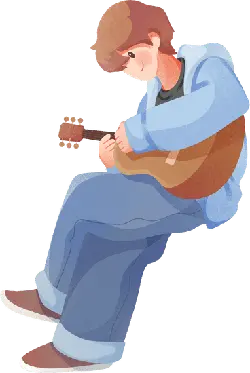 Boy Playing Guitar - Free Download PNG