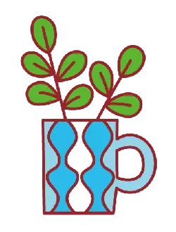 Colored Cup with Plant - plant - Free PNG