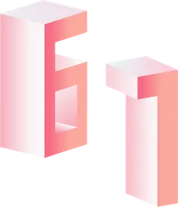 Number 6 and 1 - gradient - Free Download PNG