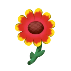 Flower - red - cartoon - High Resolution PNG