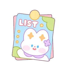Cute Cat - list - Transparent Background PNG