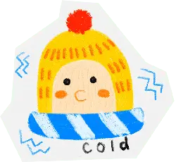 Cartoon Character with Hat - striped scarf - High Resolution PNG