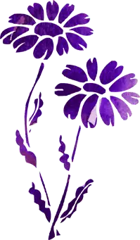 Purple Flowers - plant - art - PNG