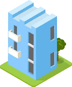 Blue Building - house - simple - PNG Images