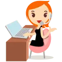 Girl at Computer - girl - Lossless PNG
