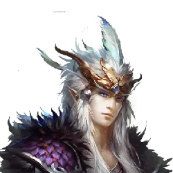 Silver-haired Winged Warrior - hero - High Resolution PNG