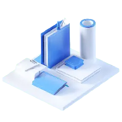 Blue Office Supplies Set - office - PNG