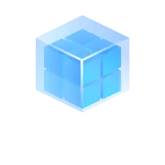 Blue Cube - minimalistic - transparent - PNG