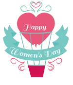 Happy Women's Day - heart shape - No Watermark PNG
