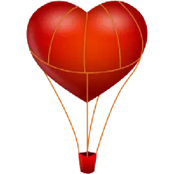 Heart-shaped Hot Air Balloon - red - High Resolution PNG