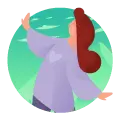 Girl by the sea - girl - PNG