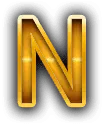 Gold Letter N - font - High Resolution PNG