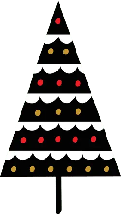 Christmas Tree - holiday decoration - black - Transparent Background PNG