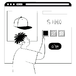 Person Buying a Hat Online - payment - Free Download PNG