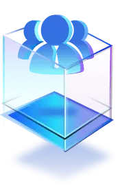 Blue Person Icon in Transparent Cube - icon - Free Download PNG