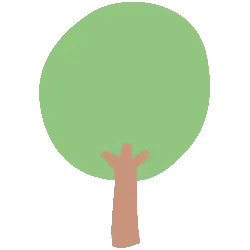 Simple Painted Tree - simple - PNG