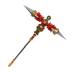 Red and Gold Double-bladed Axe - weapon - High Resolution PNG