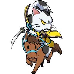 Cat Knight on Horseback - horse - No Background PNG
