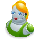 Green Robot Girl - future - Transparent Layer PNG