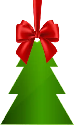 Christmas Tree - gift - red ribbon - High Resolution PNG