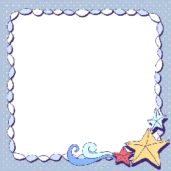 Colorful Star Frame - blue - PNG