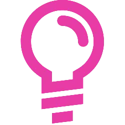 Pink Light Bulb Icon - logo - Transparent Background PNG